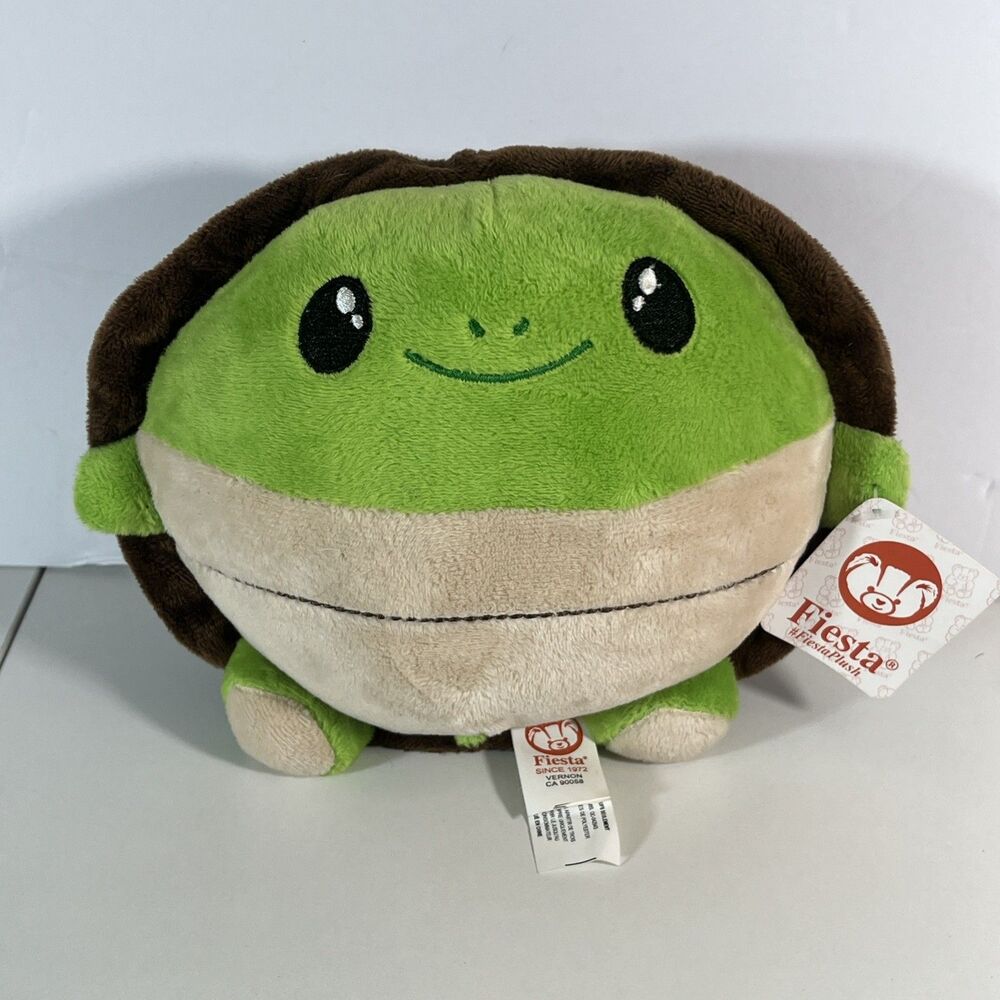 Fiesta Gumballs VERNON THE TURTLE  8x8 Plush Stuffed Animal  GREEN & BROWN